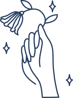 hand holding a flower